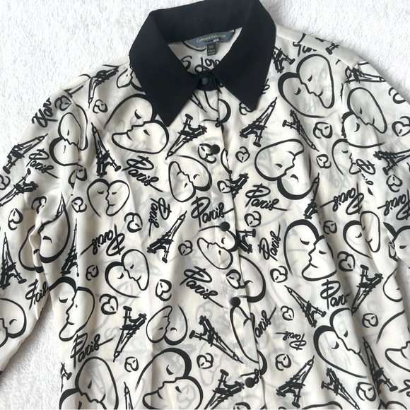 NWT Catherine Malandrino for Designation Love Paris Chiffon Button Down Shirt XS - Picture 2 of 9